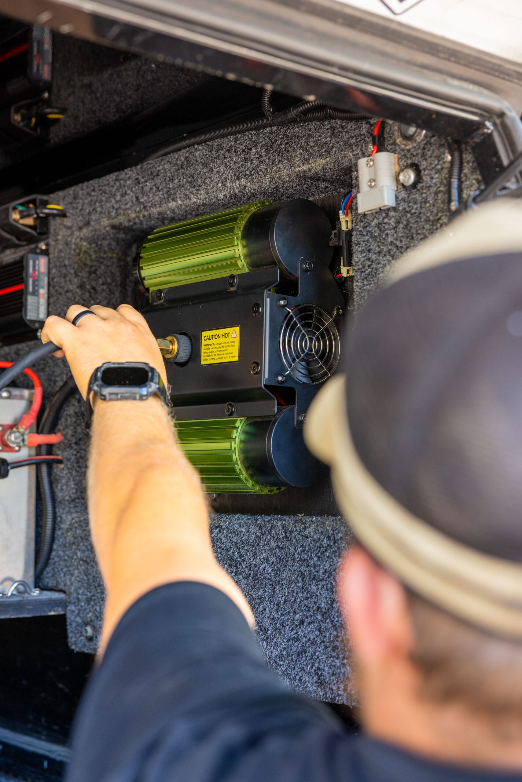 on board air installation-perth technician fitting compressor